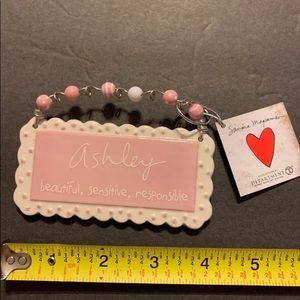 Department 56 Ceramic  Ornament Name Tags New Ashley
